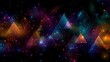 © swillklitch - Layered red blue and cyan triangles form a luminous abstract geometric pattern