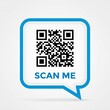 © Hasan - Scan me qr code in speech bubble icon
