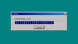 © marruu - Retro computer loading dialog with progress bar and cancel button. Vintage operating system interface displaying software installation or file download status. Nostalgic digital technology concept.