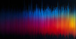 © mostanzumanara - Abstract Rainbow Wave Background with Colorful Light Spectrum Lines, Glowing Equalizer Pattern, Vibrant Music Energy, Digital Texture and Dark Disco Backdrop