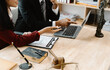 © Kritdanai - Notary with client in office,Judge gavel with Justice lawyers lawyer or judge counselor having team meeting with client, Law and Legal services concept.