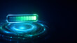 © Loki_Creo - Glass progress bar glow green showing loading completion status and overall performance measurement indicator design