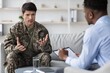 © Prostock-studio - Worried Military Man Discussing Feelings With Therapist During Counseling Session In Professional Office Setting. Important Healthcare Concept For Mental Wellness And Support.