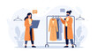 © Tama - Two women in a modern clothing store, one checking inventory on a tablet, the other using a smartphone with analytics