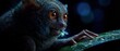 © Gayan - Tarsier holding an insect in a jungle leaf at night.