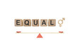 © Fahad - Gender equality concept with wooden blocks. Equal rights and balance scale illustration. Human rights and social justice metaphor.