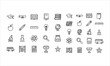 © SantoshArt - Set outline icons related to graduation hat, education. Linear icon collection. Editable stroke. Vector illustration