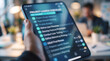 © hadjanebia - Blue-toned, blurred close-up of a digital checklist interface showing completed checkboxes and task lines, evoking productivity, organization, workflow and modern business software design checklist