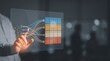 © TamoorVirk - Sorted data records displayed on holographic classification panel with hand interaction technology