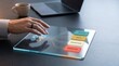 © TamoorVirk - Hand touching holographic panel for sorted data classification and digital record management