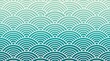 © Shakib - Gradient teal wave pattern background with traditional japanese art style.
