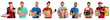© New Africa - Food delivery service workers. Collection of portraits on white background