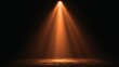 © rahmat - Dramatic warm spotlight illuminates a textured dark stage with atmospheric haze