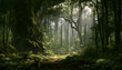 © Daniel - a enchanting atmosphere crafted from a seamless blend of natural elements such as a lush forest, mysterious hidden pathways, and ethereal clouds that enhance the woods' mystique