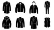 © Irtiko - Stylish collection of black vector men clothing icons and silhouettes