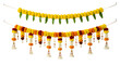 © MSTHIRAMONY - Traditional indian marigold flower toran garlands for festive home decoration isolated on transparent background
