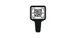 © SAJID - Qr code scanner handheld device icon black flat vector digital image.