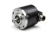© Dilaram - Angled industrial servo motor with rotary encoder, precision shaft and electrical connector for automation