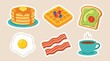 © Nafisaaliaputri - Breakfast Food Sticker Set with Pancakes Waffles Egg and Coffee