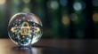 © jason - Glowing padlock and blockchain chain inside glass sphere for cybersecurity and digital data protection