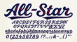 © Aini - All Star Script Font Typography with Baseball Stitching Detail