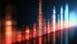 © Yusran - Vibrant digital sound wave display with warm orange and cool blue hues