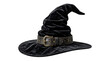 © Mr - Black velvet witch hat with decorative celestial belt isolated on transparent background, Halloween, Halloween 2026, Halloween png, Halloween element