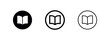 © liubomir118809 - Open book in circle icon set. Vector illustration of education, library, and reading symbols in various styles.