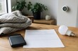 © JackieBoy - Utility bill payment calculation with smart bulb, thermostat, and warm sweater on wooden table