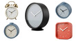 © Behroz Asghar - Collection of Modern and Vintage Analog Alarm Clocks Isolated on Transparent Background
