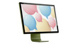© pixogram - Modern green computer monitor displaying colorful speech bubbles, isolated on transparent background