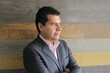 © Arlette - 40-year-old Latino executive with a dark skin, successful leader of his business and finance venture