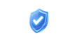 © Kashif - Glowing blue security shield with checkmark icon, digital safety and cyber protection symbol, 3D glass shield for data privacy isolated PNG with Transparent Background