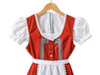 © Ivan - Red dirndl with a white blouse and apron on a wooden hanger, isolated on transparent background
