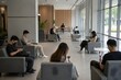 © Rizki - People Using Smartphones in Modern Waiting Area Digital Behavior Concept
