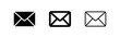 © liubomir118809 - Mail envelope email icon set for messaging and communication, in filled, bold outline, and thin outline styles.