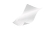 © RM Graphics - White blank paper flying or falling on transparent background.