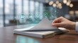 © Amrullah - Corporate professional reviewing physical paperwork connected to artificial intelligence digital compliance verification network