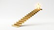 © jadid - Conceptual illustration of a shimmering golden staircase ascending towards a radiant star, representing the determined path to achieving ambitious goals and ultimate success in life