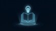 © Rasel - A glowing digital book icon with a light bulb above it representing knowledge and innovation in modern technology concepts