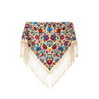 © HotDog - Traditional Decorative Shawl with Colorful Floral Embroidery and Fringe