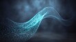 © Vendy Rickyr - Shimmering cyan particle wave sweeps across a dark moody atmosphere, displaying fine textured dust and glowing stardust trails.