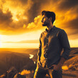 © Travelforlife - young man in the sunset