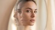 © Giga - Artistic double exposure portrait of woman face with face soft lighting captures artistic inner self brown hair