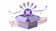 © Knar - Purple box error symbol for failed delivery and service problem