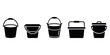 © Top Stock - Five different types of black buckets with handles