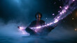 © BlackBridge Media - Young Man Meditating with Glowing Mystical Energy Stream
