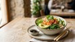 © munirahsamsudin - Fresh Salmon Poke Bowl with Avocado and Edamame, a Delicious and Healthy Meal.