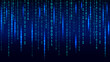 © Amirul - Blue binary code matrix background with falling numbers and data stream