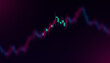 © Durjoy - Abstract representation of a financial stock market candlestick chart with upward trending data, displaying red and green candles against a dark, blurred background, evoking investment and trading con